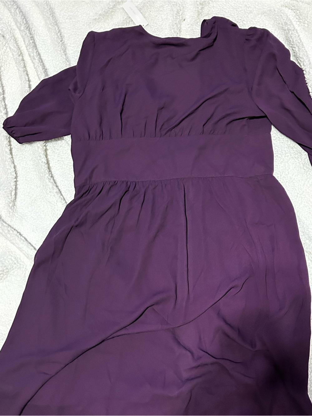 New York & Company Plum Long-Sleeve Midi Dress